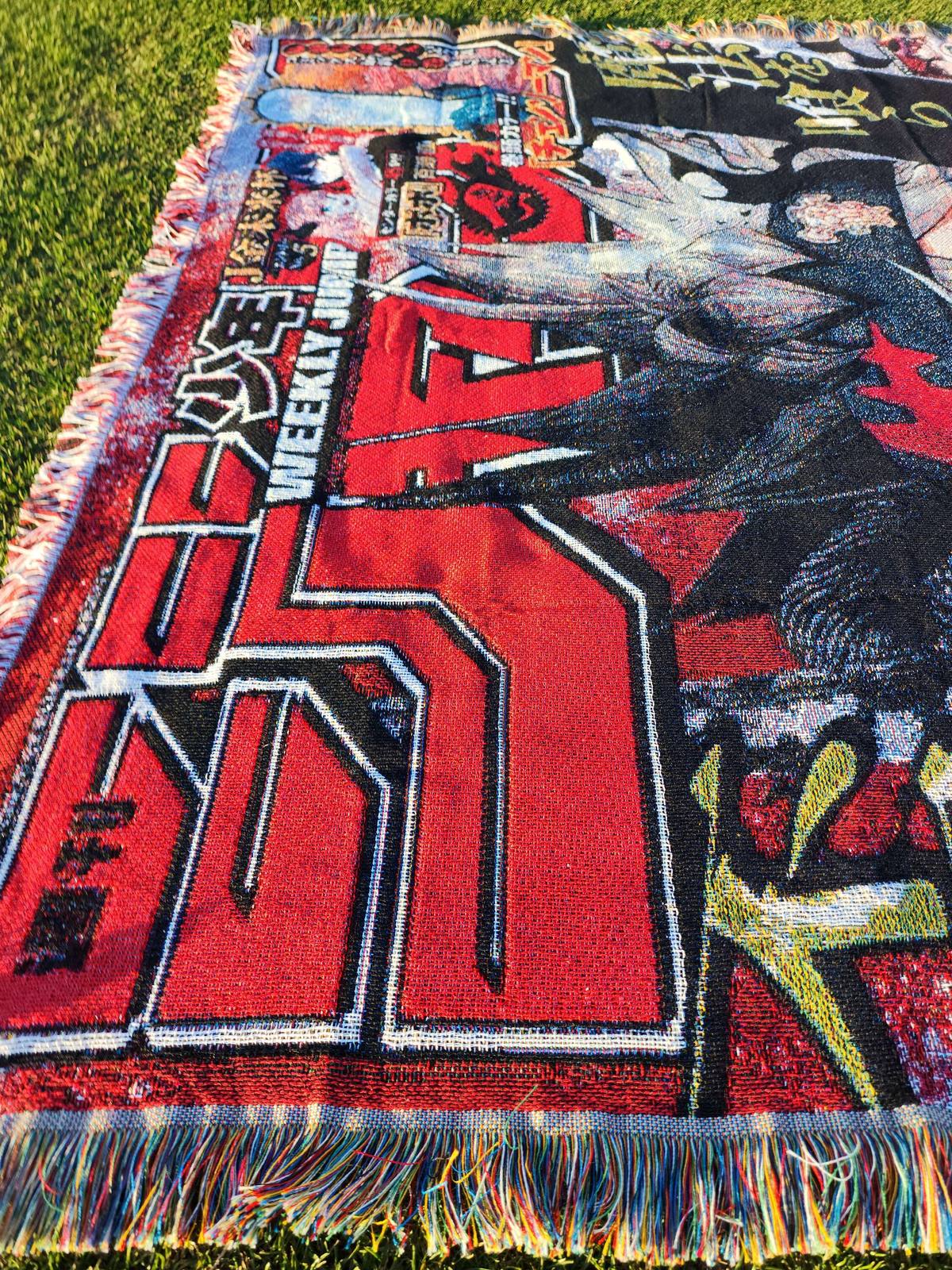 Black Clover Asta "11 Million Copies" Jump Cover Woven Tapestry — jacquard-woven 50x60 anime tapestry blanket, photo 3