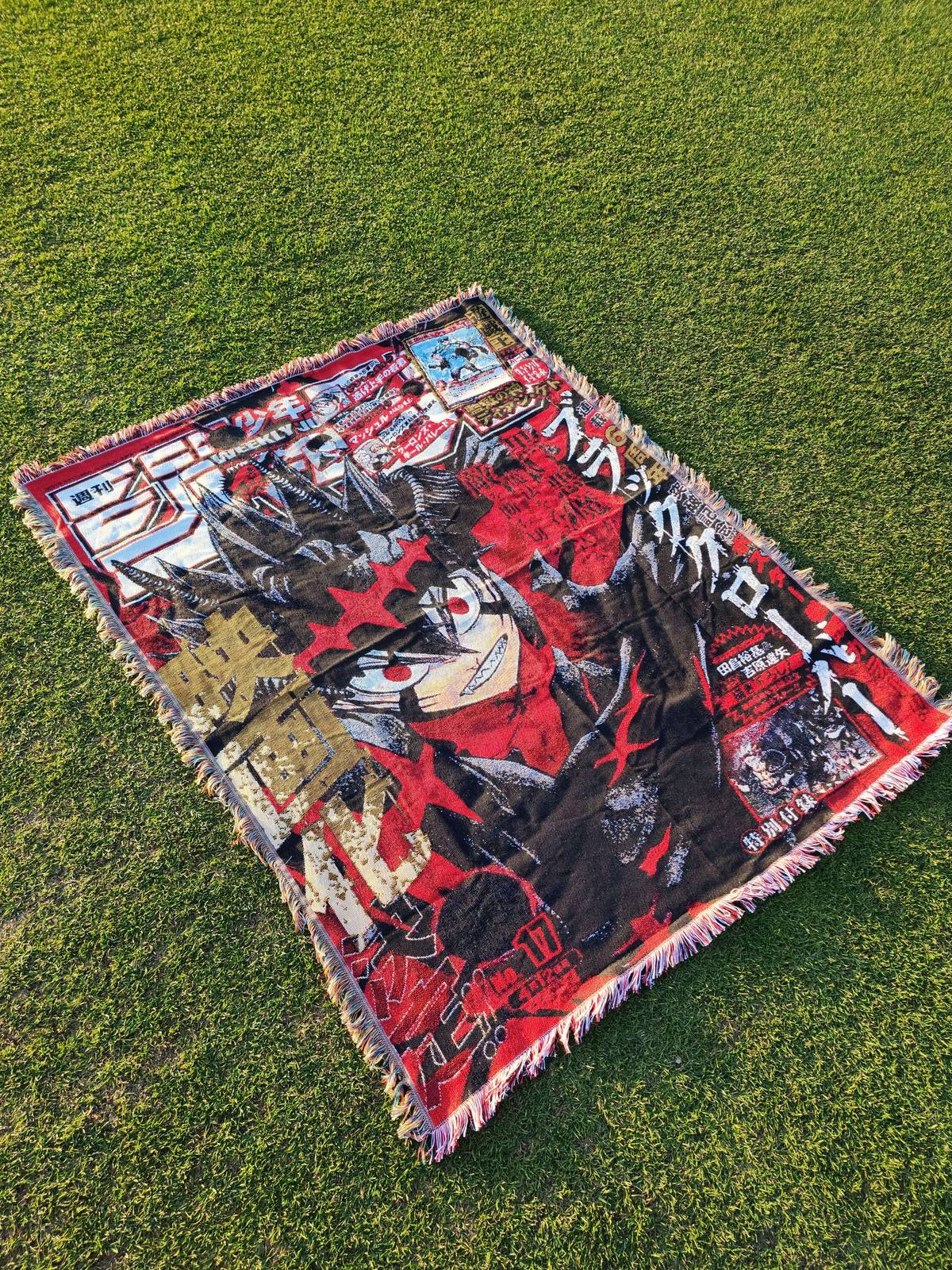 Black Clover Asta "Movie Announcement" Jump Cover Woven Tapestry — jacquard-woven 50x60 anime tapestry blanket, photo 2