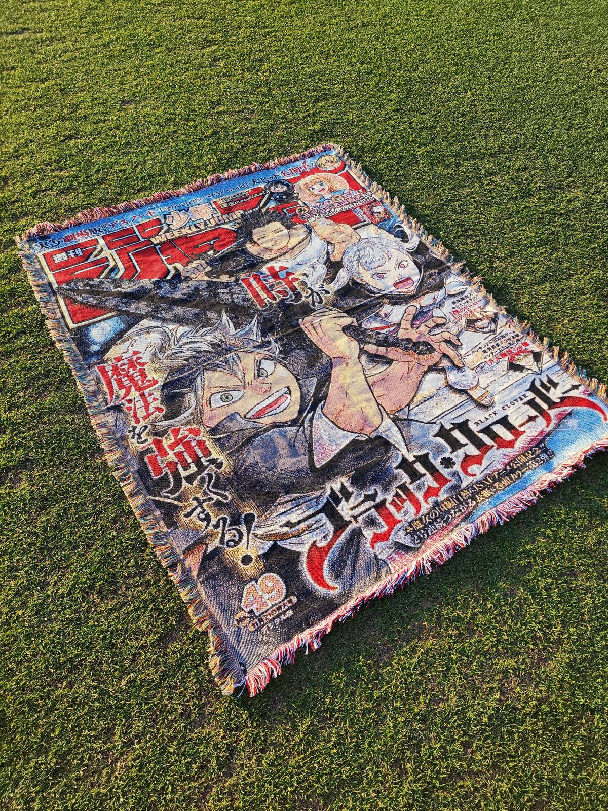 Black Clover Black Bulls Squad Jump Cover Woven Tapestry — jacquard-woven 50x60 anime tapestry blanket, photo 2