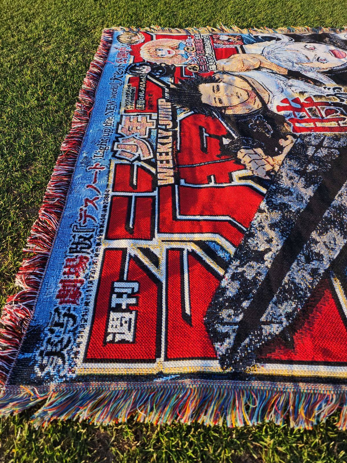 Black Clover Black Bulls Squad Jump Cover Woven Tapestry — jacquard-woven 50x60 anime tapestry blanket, photo 3