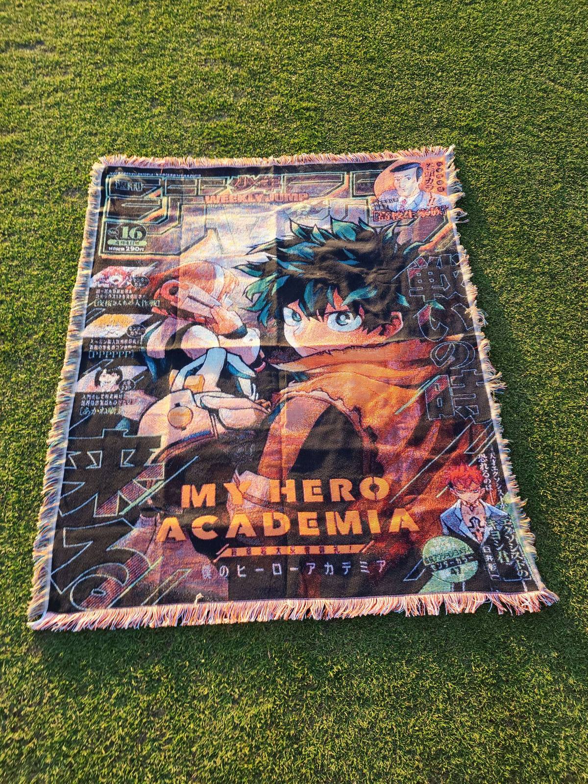 My Hero Academia Deku Jump Cover Woven Tapestry — jacquard-woven 50x60 anime tapestry blanket, photo 1