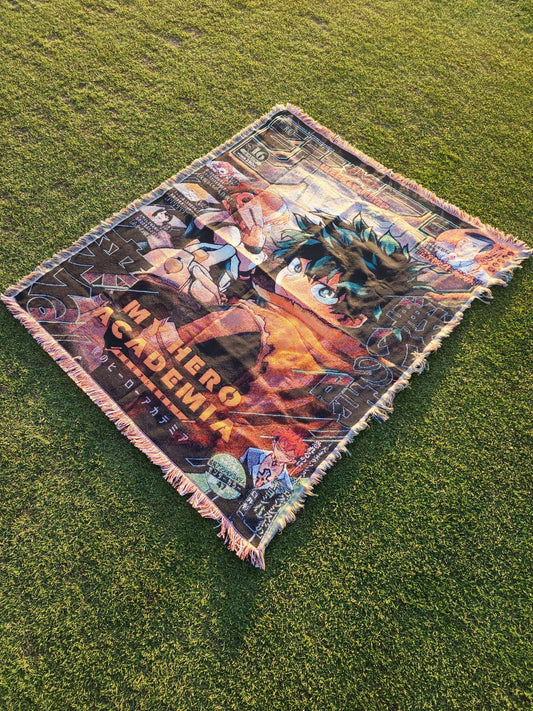 My Hero Academia Deku Jump Cover Woven Tapestry — jacquard-woven 50x60 anime tapestry blanket, photo 2