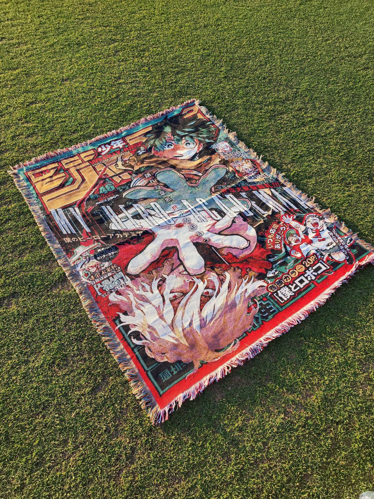 My Hero Academia Deku & Shigaraki Jump Cover Woven Tapestry — jacquard-woven 50x60 anime tapestry blanket, photo 2